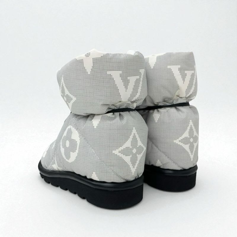 Louis Vuitton Pillow Line Monogram Boots Short Shoes Nylon White Black — view 5