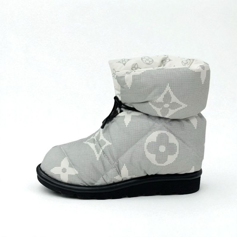 Louis Vuitton Pillow Line Monogram Boots Short Shoes Nylon White Black — view 4