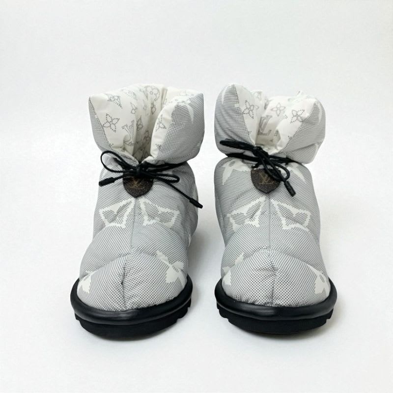 Louis Vuitton Pillow Line Monogram Boots Short Shoes Nylon White Black — view 3