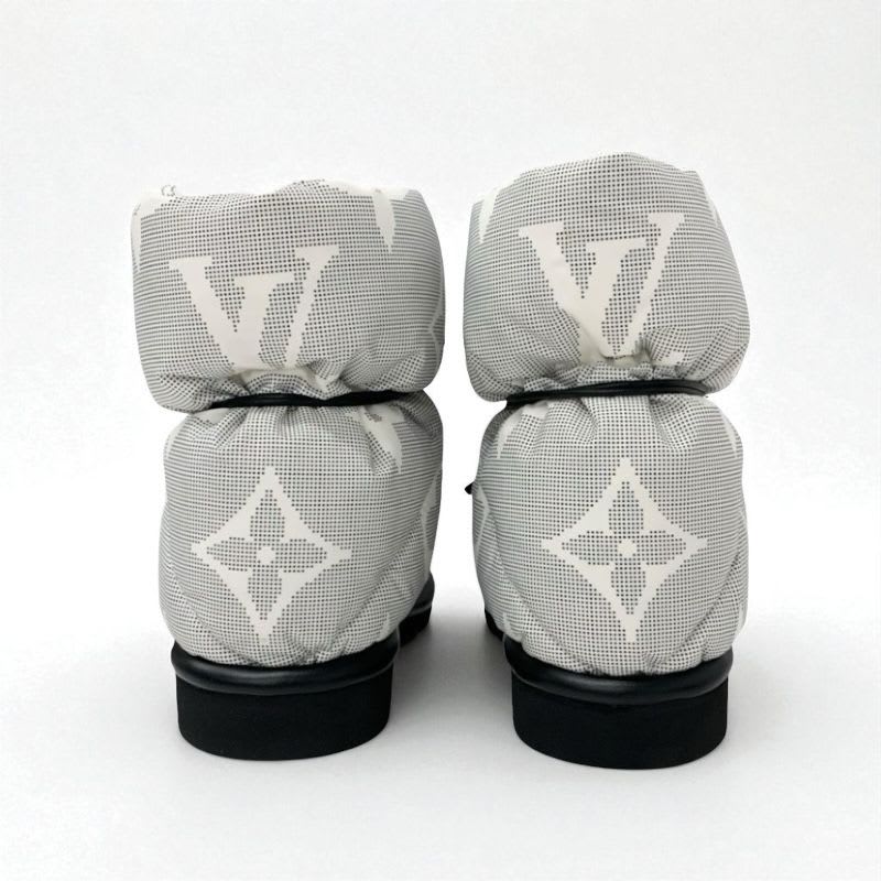 Louis Vuitton Pillow Line Monogram Boots Short Shoes Nylon White Black — view 6