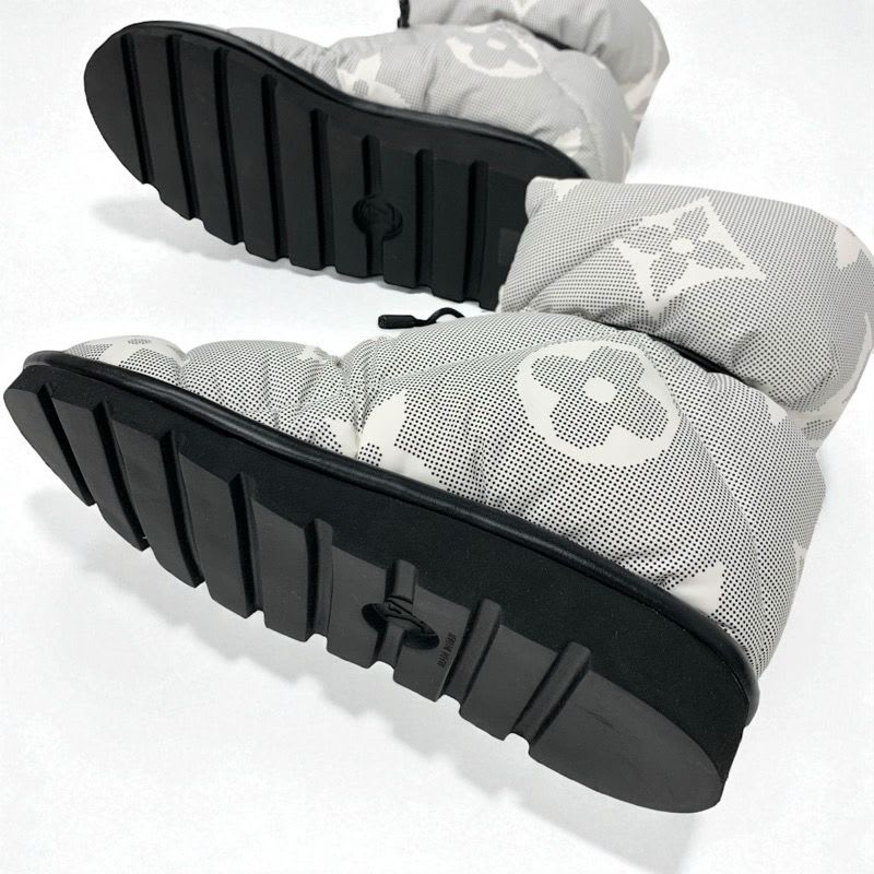 Louis Vuitton Pillow Line Monogram Boots Short Shoes Nylon White Black — view 7