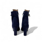 Hermes Boots Short Shoes Suede Navy Silver Kelly Hardware — view 5