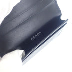 Prada Saffiano Triangle 1 Mc110 qhh f0632 Card Case Black Silver — view 9