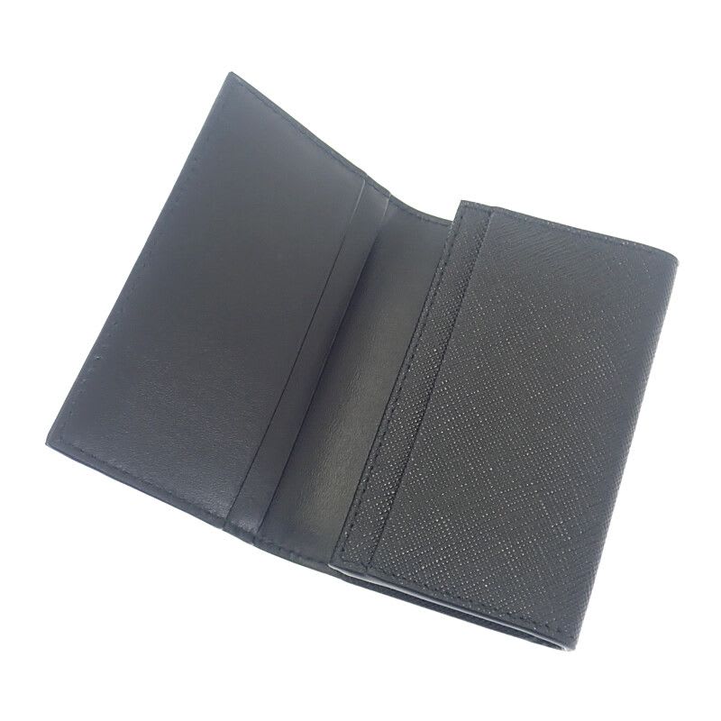 Prada Saffiano Triangle 1 Mc110 qhh f0632 Card Case Black Silver — view 8