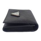 Prada Saffiano Triangle 1 Mc110 qhh f0632 Card Case Black Silver — view 5