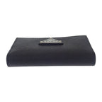 Prada Saffiano Triangle 1 Mc110 qhh f0632 Card Case Black Silver — view 7
