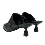 Hermes Hannah 95 Sandals Shoes Leather Black Mules — view 4