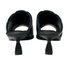 Hermes Hannah 95 Sandals Shoes Leather Black Mules — view 5