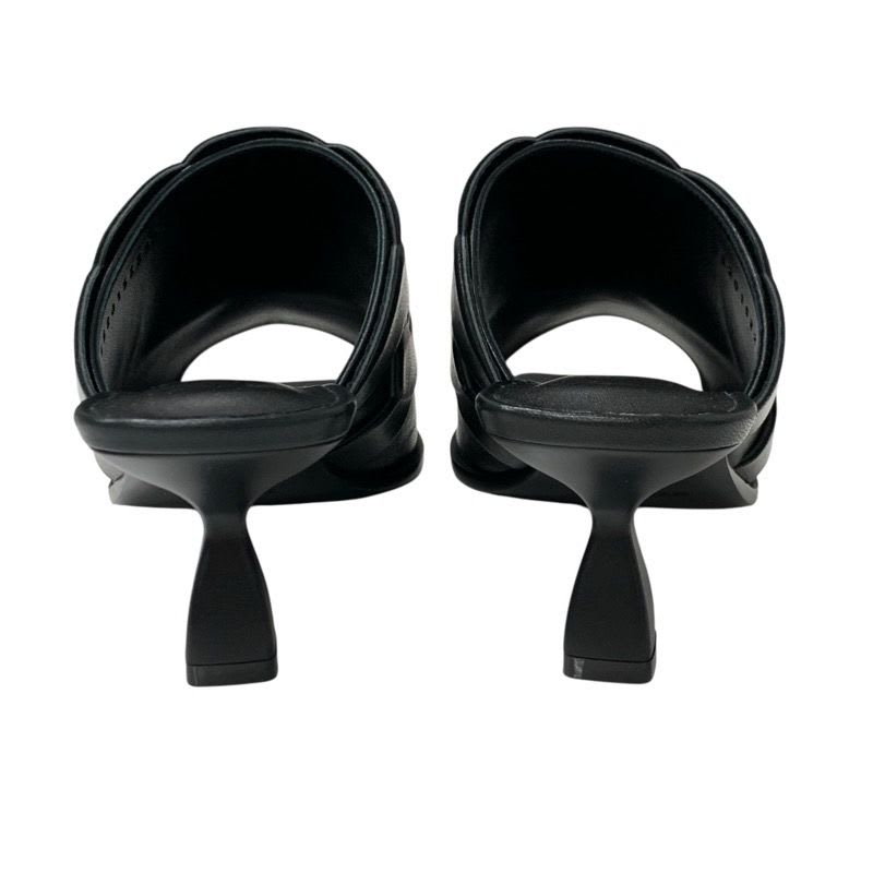 Hermes Hannah 95 Sandals Shoes Leather Black Mules — view 5