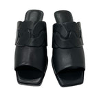 Hermes Hannah 95 Sandals Shoes Leather Black Mules — view 2