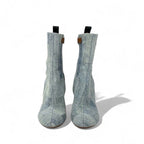 Louis Vuitton Silhouette Line Boots Short Shoes Denim Light Blue Brown — view 2