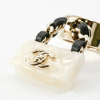 Chanel Ring Gold White Black Quilted Bag Charm — view 4