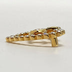 Chanel Coco Mark Heart Brooch L23 C Gold GP Rhinestone — view 4