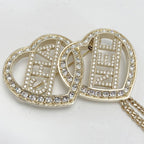 Chanel Coco Mark Heart Chain Brooch Gold GP Rhinestone — view 4