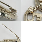 Chanel Coco Mark Heart Chain Brooch Gold GP Rhinestone — view 8