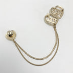 Chanel Coco Mark Heart Chain Brooch Gold GP Rhinestone — view 3