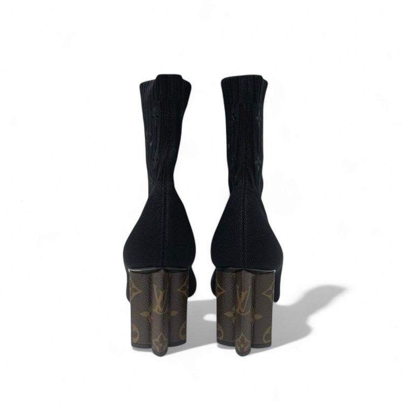 Louis Vuitton Silhouette Line Monogram Boots Short Shoes Fabric Leather — view 5