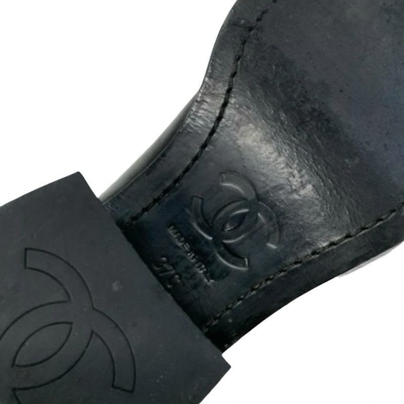 Chanel Boots Long Shoes Calfskin Black Coco Mark Middle — view 8