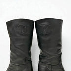 Chanel Boots Long Shoes Calfskin Black Coco Mark Middle — view 9