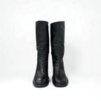 Chanel Boots Long Shoes Calfskin Black Coco Mark Middle — view 2