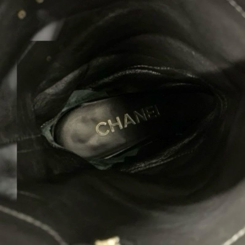 Chanel Boots Long Shoes Calfskin Black Coco Mark Middle — view 7