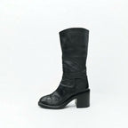 Chanel Boots Long Shoes Calfskin Black Coco Mark Middle — view 3