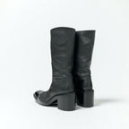Chanel Boots Long Shoes Calfskin Black Coco Mark Middle — view 4