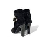 Chanel Boots Short Shoes Suede Patent Black Coco Mark Belt — view 4