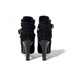 Chanel Boots Short Shoes Suede Patent Black Coco Mark Belt — view 5