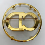 Christian Dior Brooch CD Logo Gold Plated — view 3