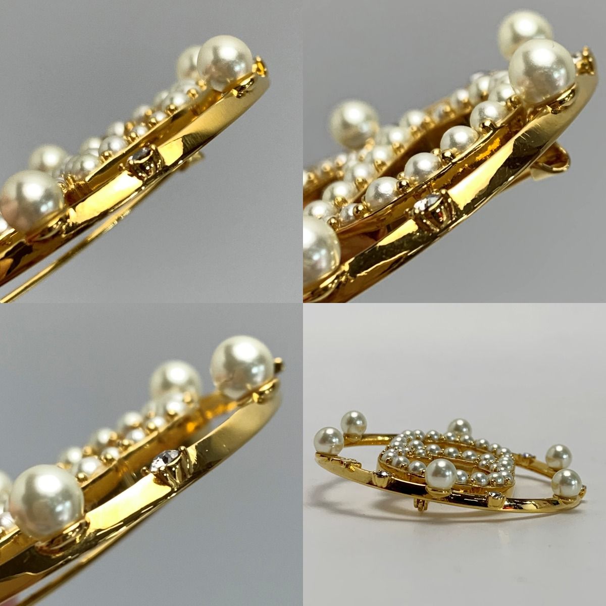Christian Dior Brooch CD Logo Gold Plated — view 8