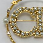 Christian Dior Brooch CD Logo Gold Plated — view 5