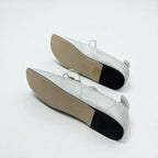 Loewe Flat Shoes Patent White Gold Anagram Soft Derby Lace Up — view 6