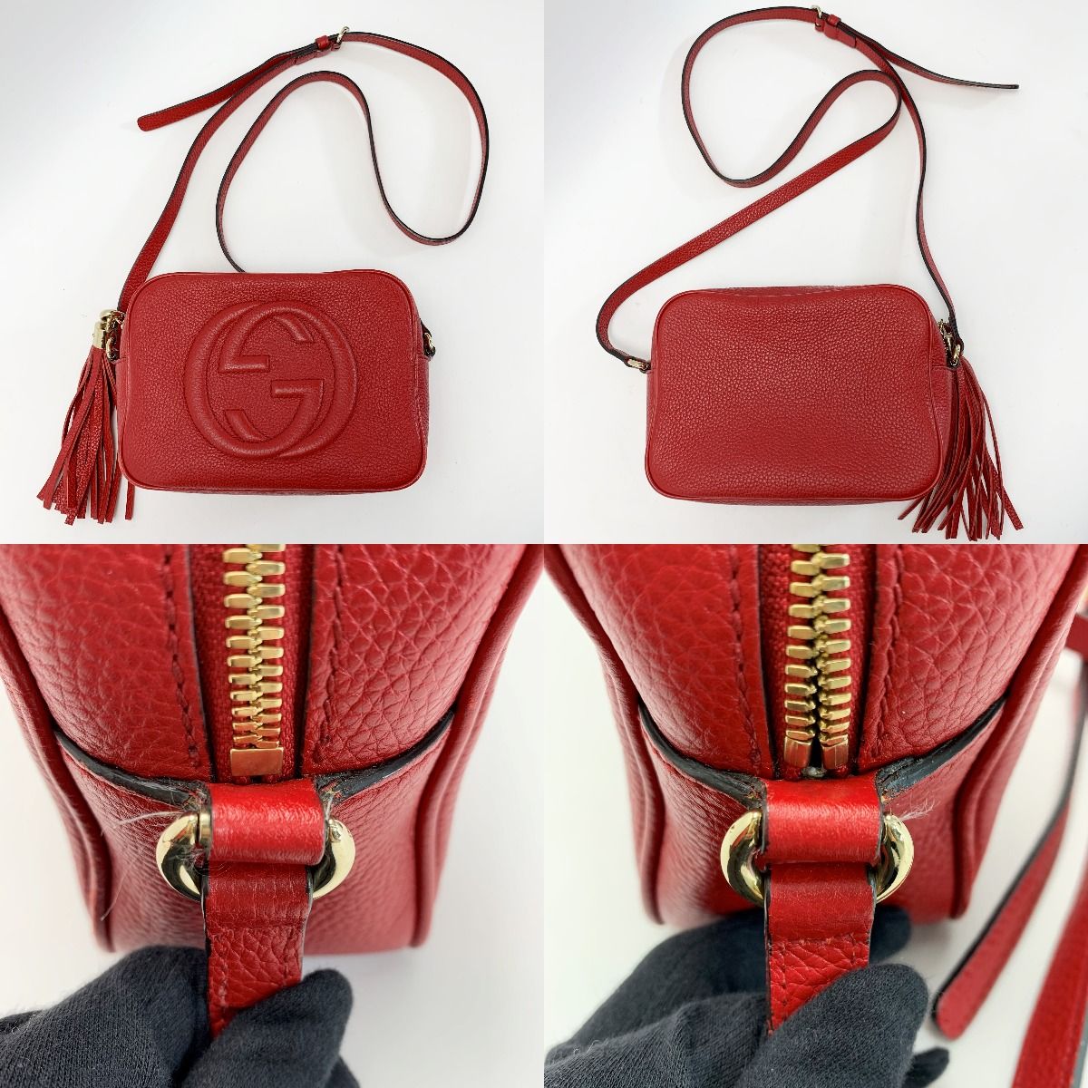 Gucci Soho Shoulder Bag Red Leather — view 4