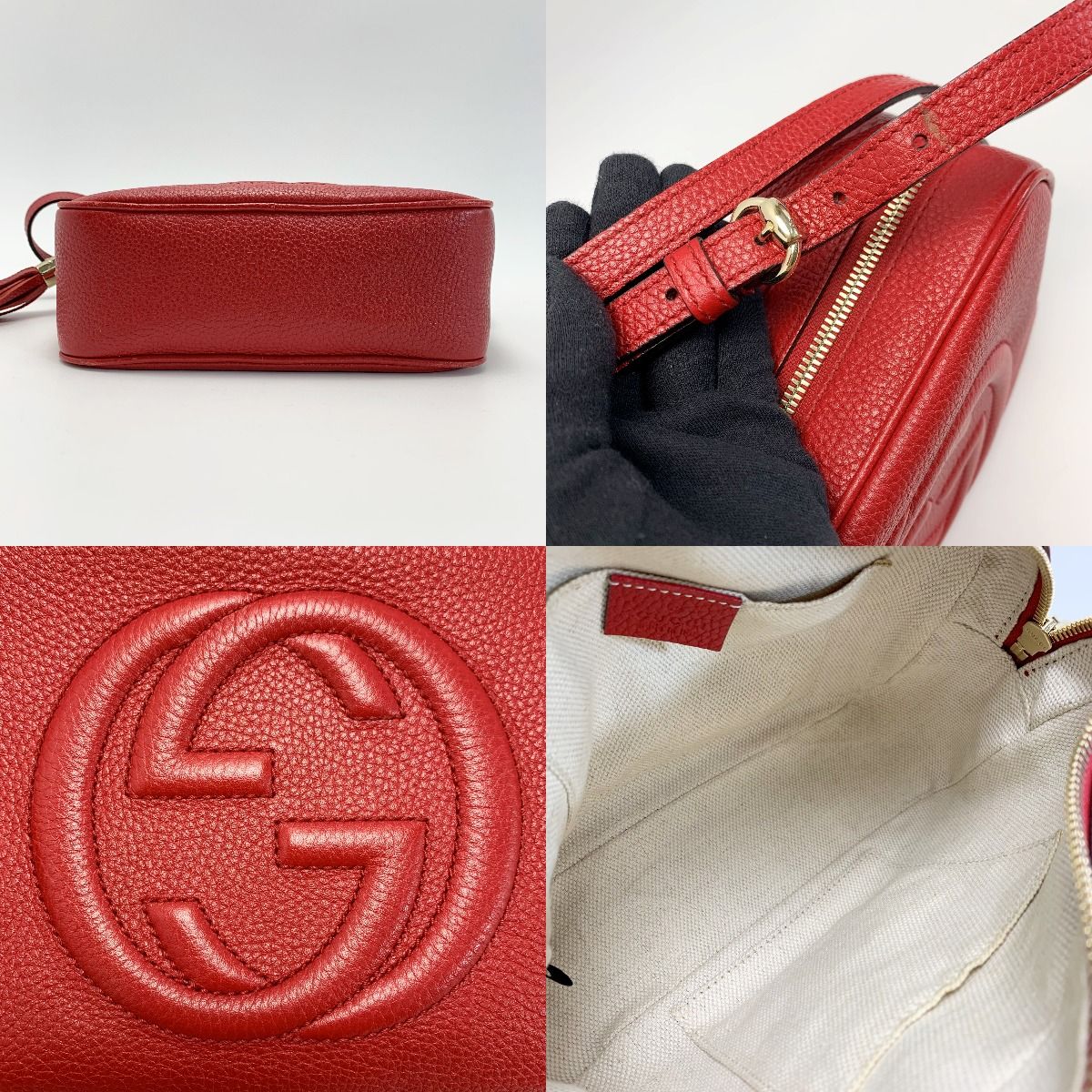 Gucci Soho Shoulder Bag Red Leather — view 3