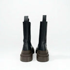 Bottega Veneta Tire Boots Short Shoes Leather Black Brown Chelsea — view 5