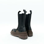 Bottega Veneta Tire Boots Short Shoes Leather Black Brown Chelsea — view 4