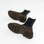 Bottega Veneta Tire Boots Short Shoes Leather Black Brown Chelsea — view 6