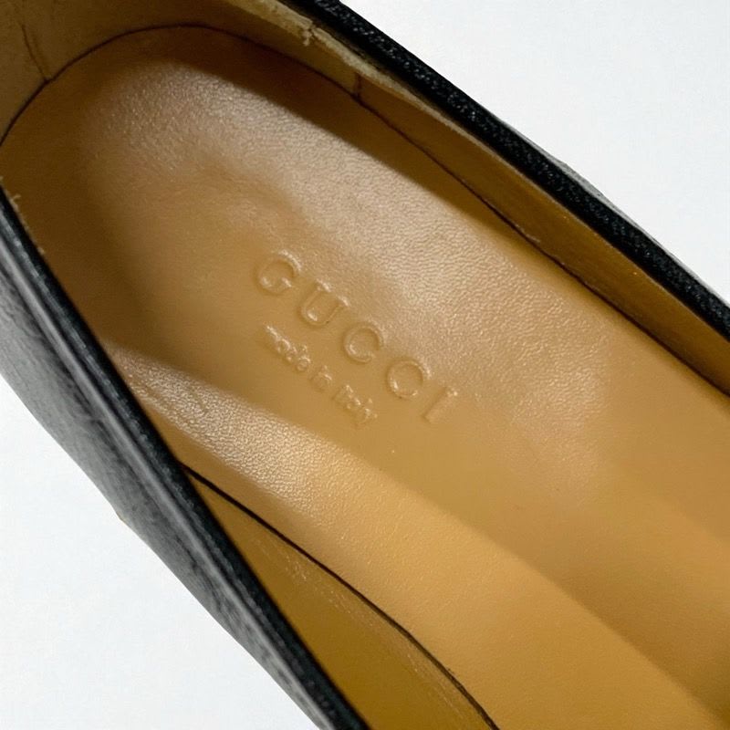 Gucci Loafer Leather Shoes Black Gold Horsebit Star Bee Embroidery — view 7