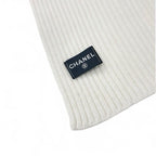 Chanel Muffler Cashmere White Logo Sequins Scarf — view 6