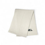 Chanel Muffler Cashmere White Logo Sequins Scarf — view 2