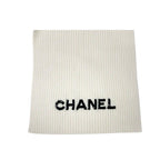 Chanel Muffler Cashmere White Logo Sequins Scarf — view 5