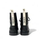 Loewe Boots Short Shoes Leather Black Logo Lace Up Combat — view 5