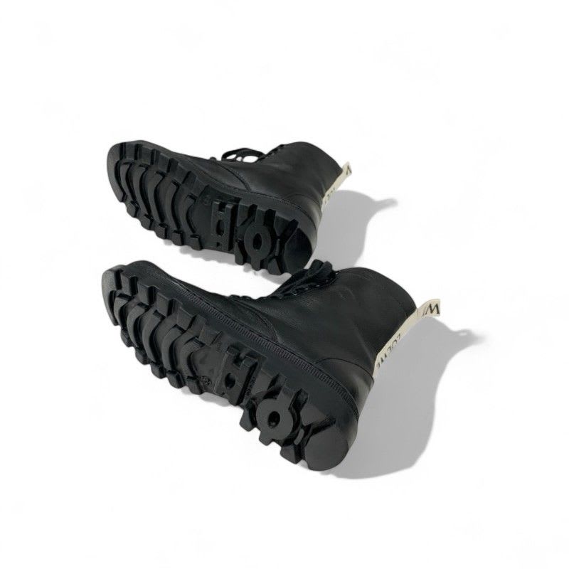 Loewe Boots Short Shoes Leather Black Logo Lace Up Combat — view 6