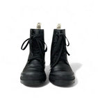 Loewe Boots Short Shoes Leather Black Logo Lace Up Combat — view 2