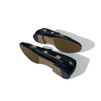 Gucci Loafer Leather Shoes Black Gold Horsebit Star Bee Embroidery Flat — view 6