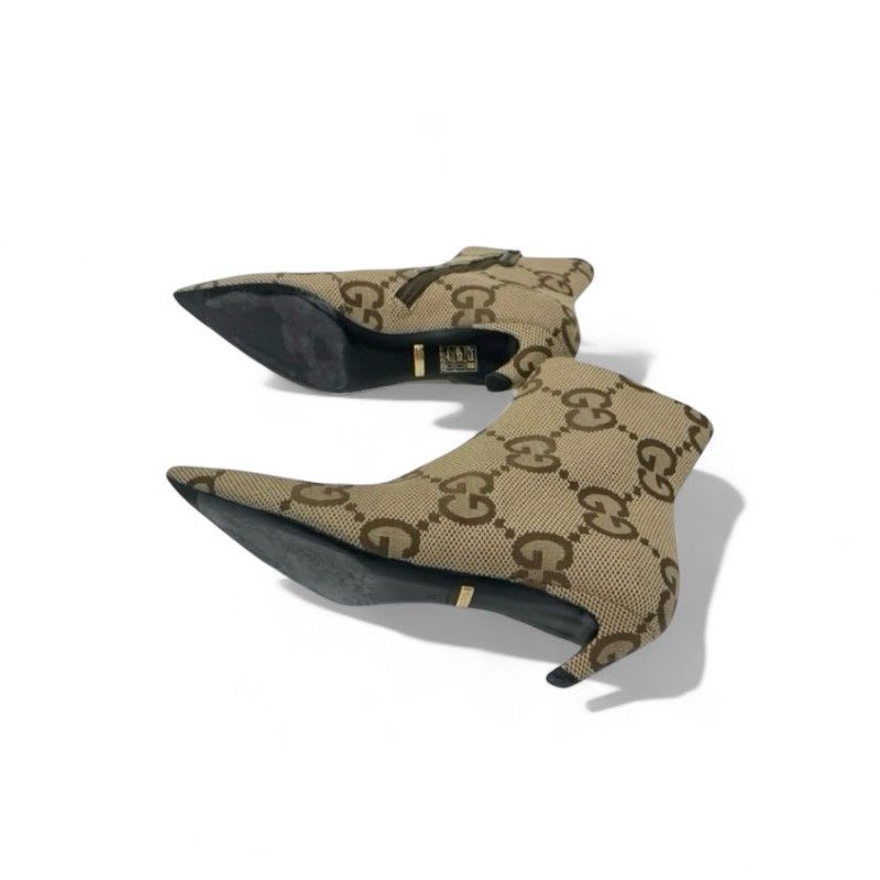 Gucci Boots Short Shoes Canvas Beige Brown Balenciaga GG Logo — view 6