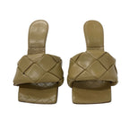 Bottega Veneta Lido Sandals Shoes Leather Beige Intrecciato Mules — view 2