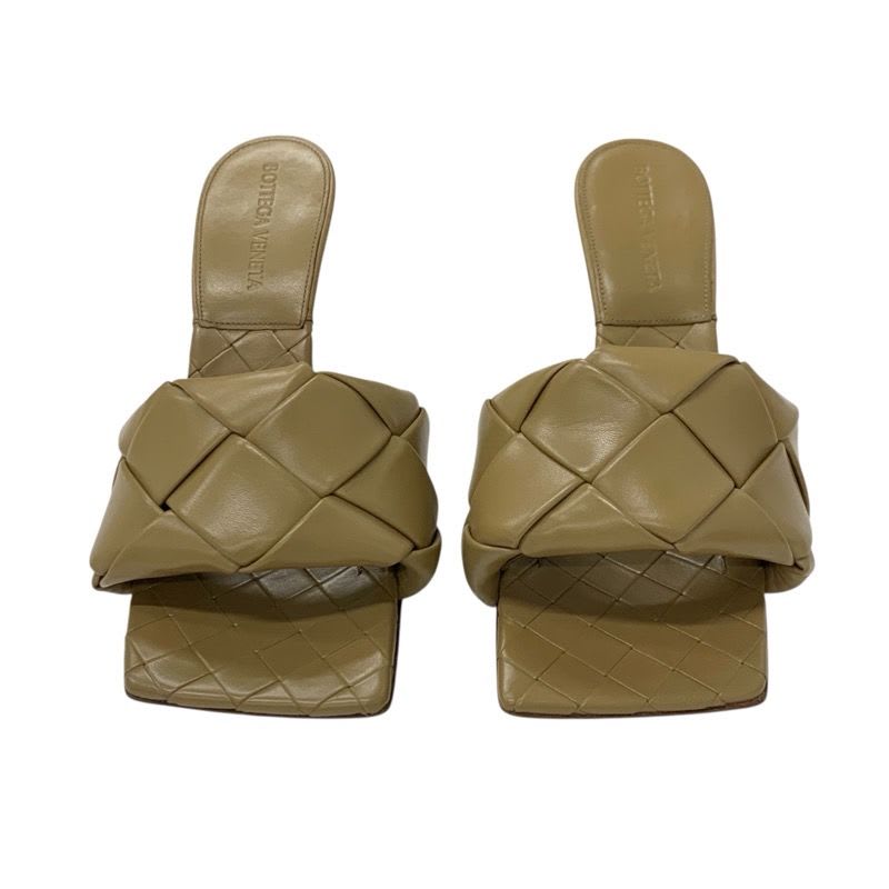 Bottega Veneta Lido Sandals Shoes Leather Beige Intrecciato Mules — view 2