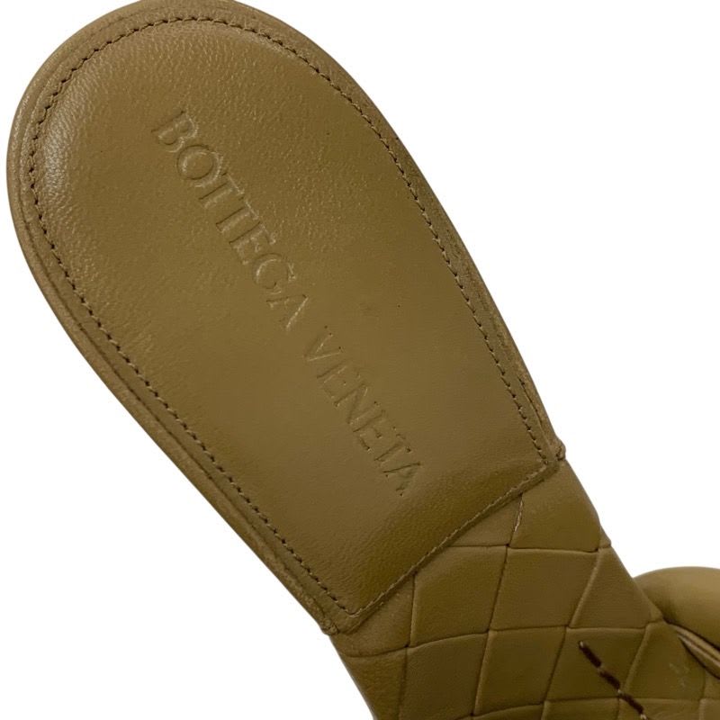 Bottega Veneta Lido Sandals Shoes Leather Beige Intrecciato Mules — view 7